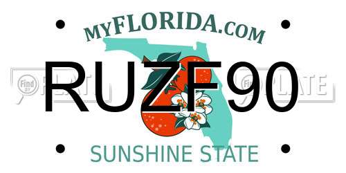 RUZF90 Florida License Plate