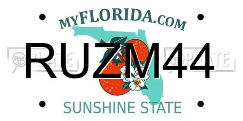 RUZM44 Florida License Plate