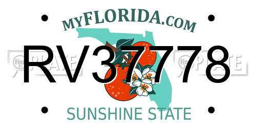 RV37778 Florida License Plate