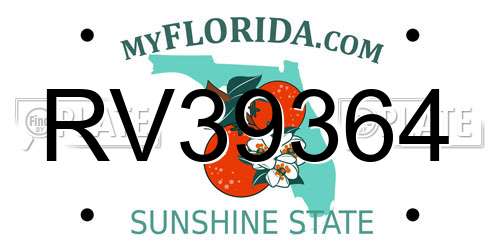 RV39364 Florida License Plate