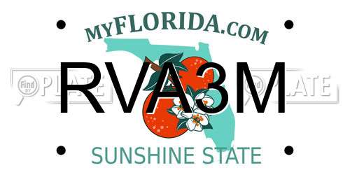 RVA3M Florida License Plate