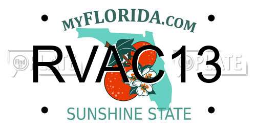 RVAC13 Florida License Plate