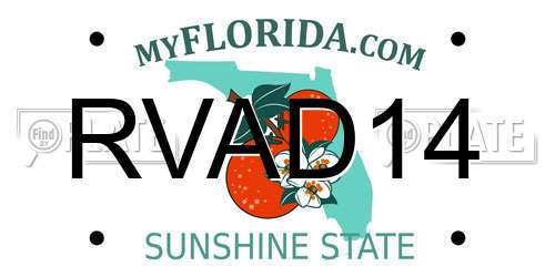 RVAD14 Florida License Plate