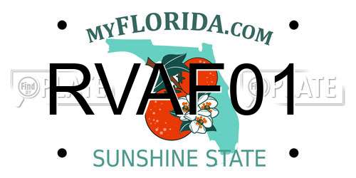 RVAF01 Florida License Plate