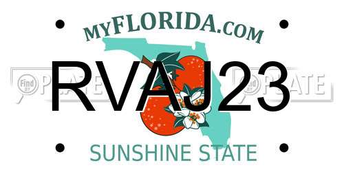 RVAJ23 Florida License Plate