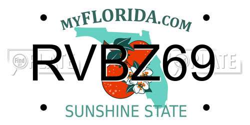 RVBZ69 Florida License Plate