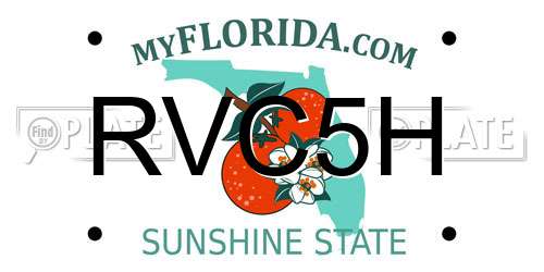 RVC5H Florida License Plate