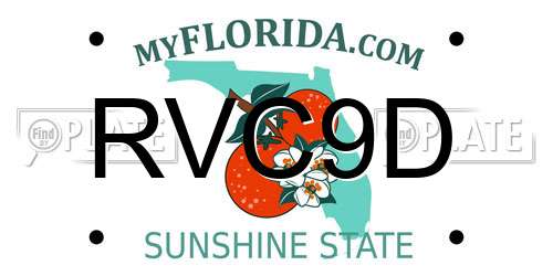 RVC9D Florida License Plate