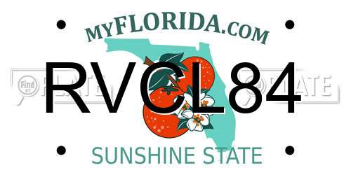 RVCL84 Florida License Plate