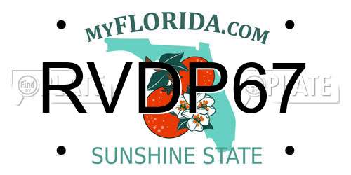 RVDP67 Florida License Plate