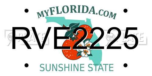 RVE2225 Florida License Plate