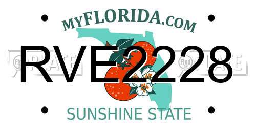 RVE2228 Florida License Plate