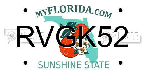 RVGK52 Florida License Plate