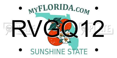 RVGQ12 Florida License Plate
