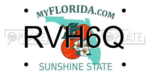 RVH6Q Florida License Plate