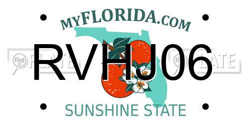 RVHJ06 Florida License Plate
