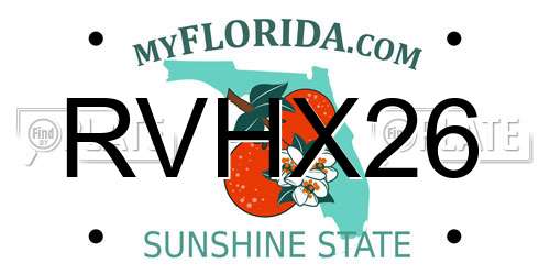 RVHX26 Florida License Plate