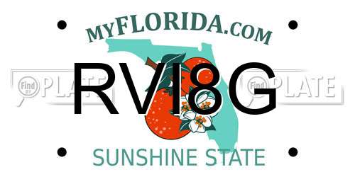RVI8G Florida License Plate