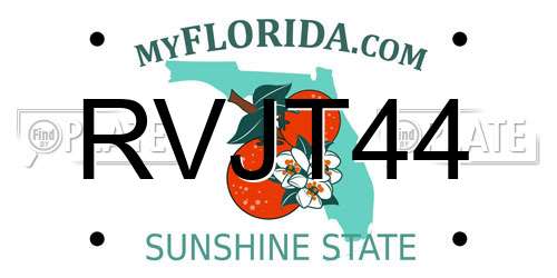 RVJT44 Florida License Plate