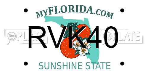 RVK40 Florida License Plate