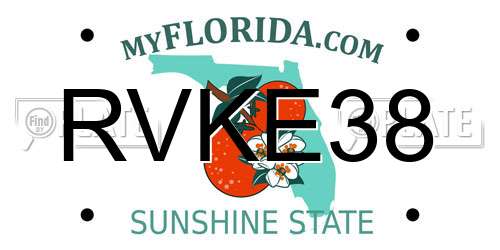 RVKE38 Florida License Plate
