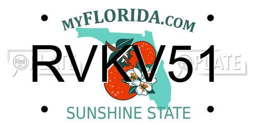 RVKV51 Florida License Plate