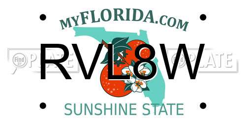 RVL8W Florida License Plate