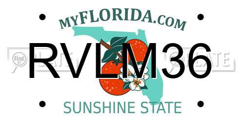 RVLM36 Florida License Plate