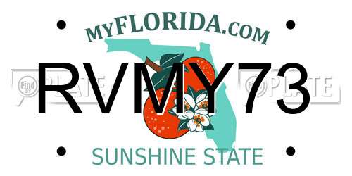 RVMY73 Florida License Plate
