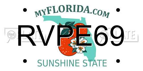 RVPE69 Florida License Plate