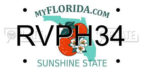 RVPH34 Florida License Plate
