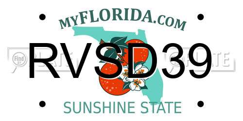 RVSD39 Florida License Plate
