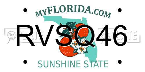 RVSQ46 Florida License Plate