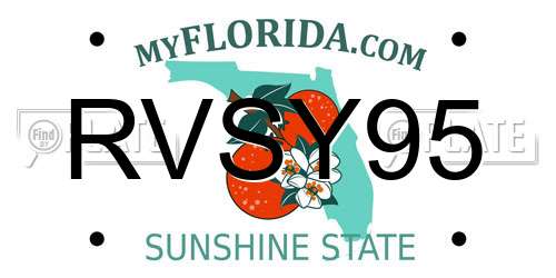 RVSY95 Florida License Plate