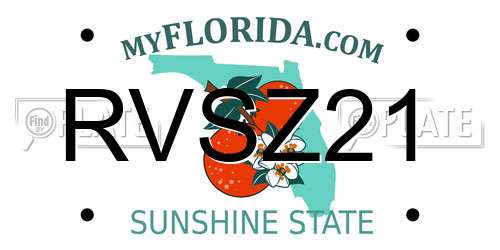 RVSZ21 Florida License Plate