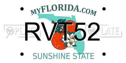 RVT52 Florida License Plate