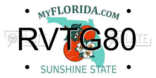 RVTG80 Florida License Plate