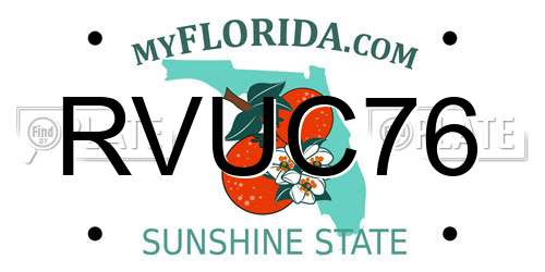 RVUC76 Florida License Plate