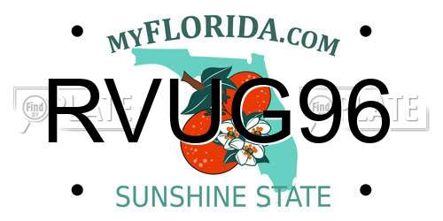 RVUG96 Florida License Plate