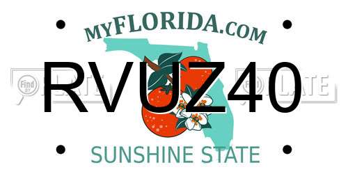 RVUZ40 Florida License Plate