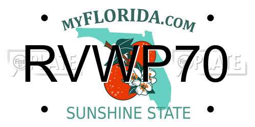 RVWP70 Florida License Plate