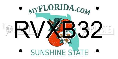 RVXB32 Florida License Plate