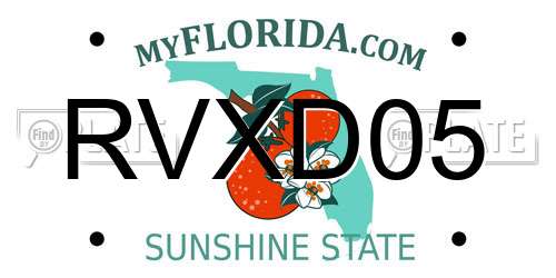 RVXD05 Florida License Plate