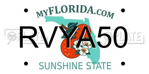 RVYA50 Florida License Plate