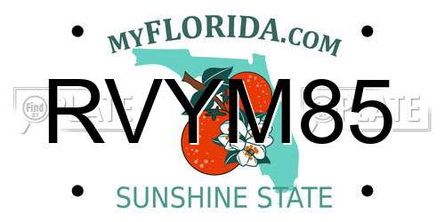 RVYM85 Florida License Plate