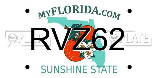 RVZ62 Florida License Plate