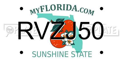 RVZJ50 Florida License Plate