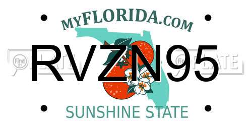 RVZN95 Florida License Plate