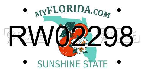RW02298 Florida License Plate