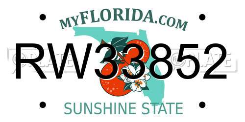 RW33852 Florida License Plate
